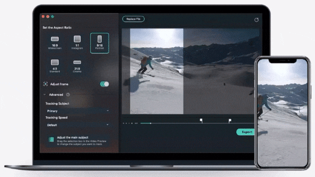 use auto reframe tool in filmora