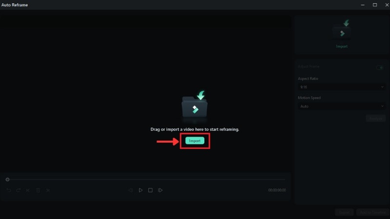 access the auto reframe tool