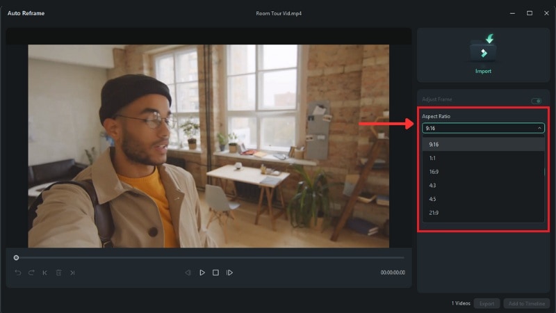 import your video footage