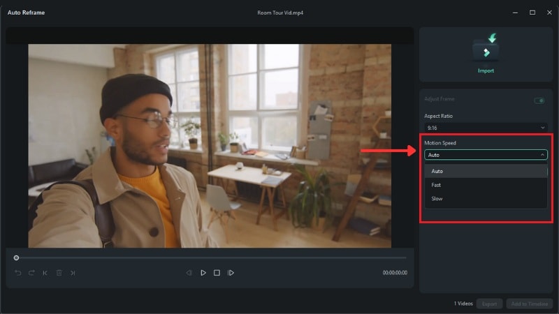 select the aspect ratio