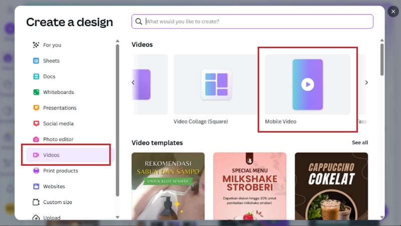 visit canva and create a design