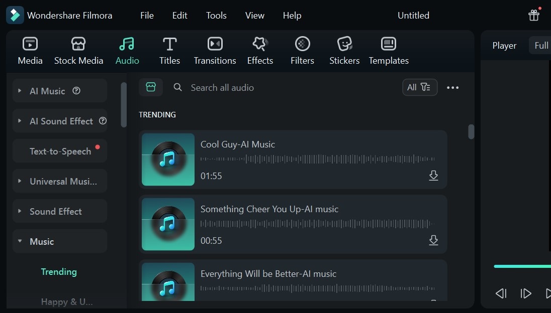 filmora audio
