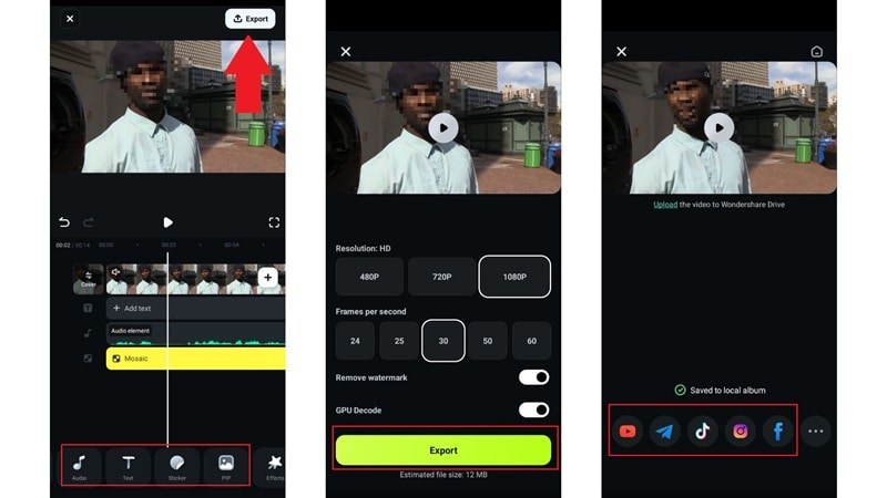 export and share your project