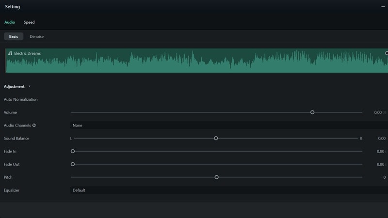 control pitch and tone in filmora
