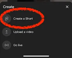 create a short on youtube 