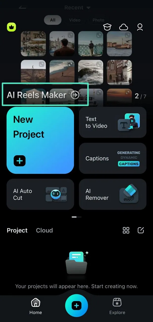 access ai reels maker filmora app