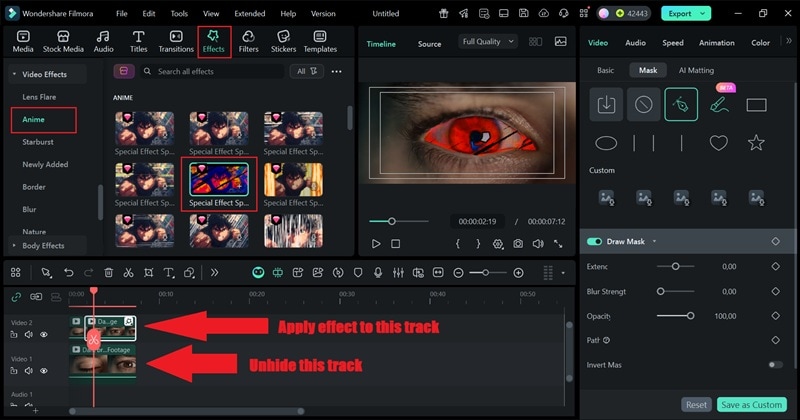 apply effect to the masking area