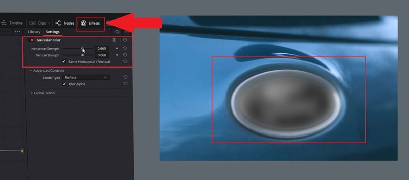 apply blur effect to your object