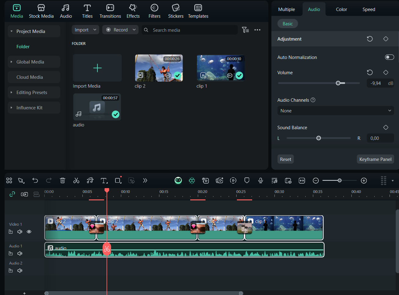 sync your audio with clips