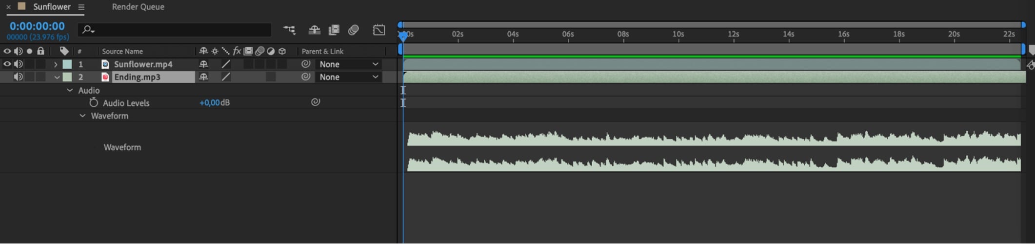 import video and audio after effects
