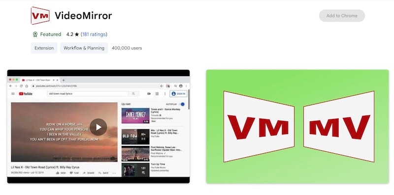 videomirror chrome extension