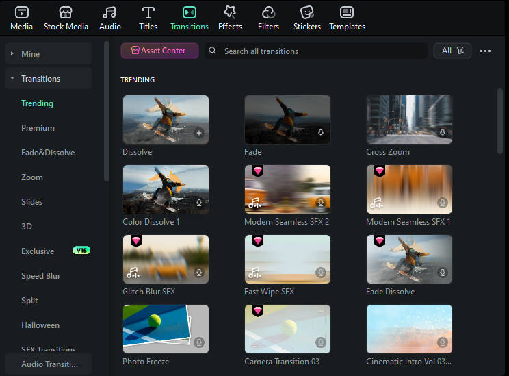 Filmora Transitions