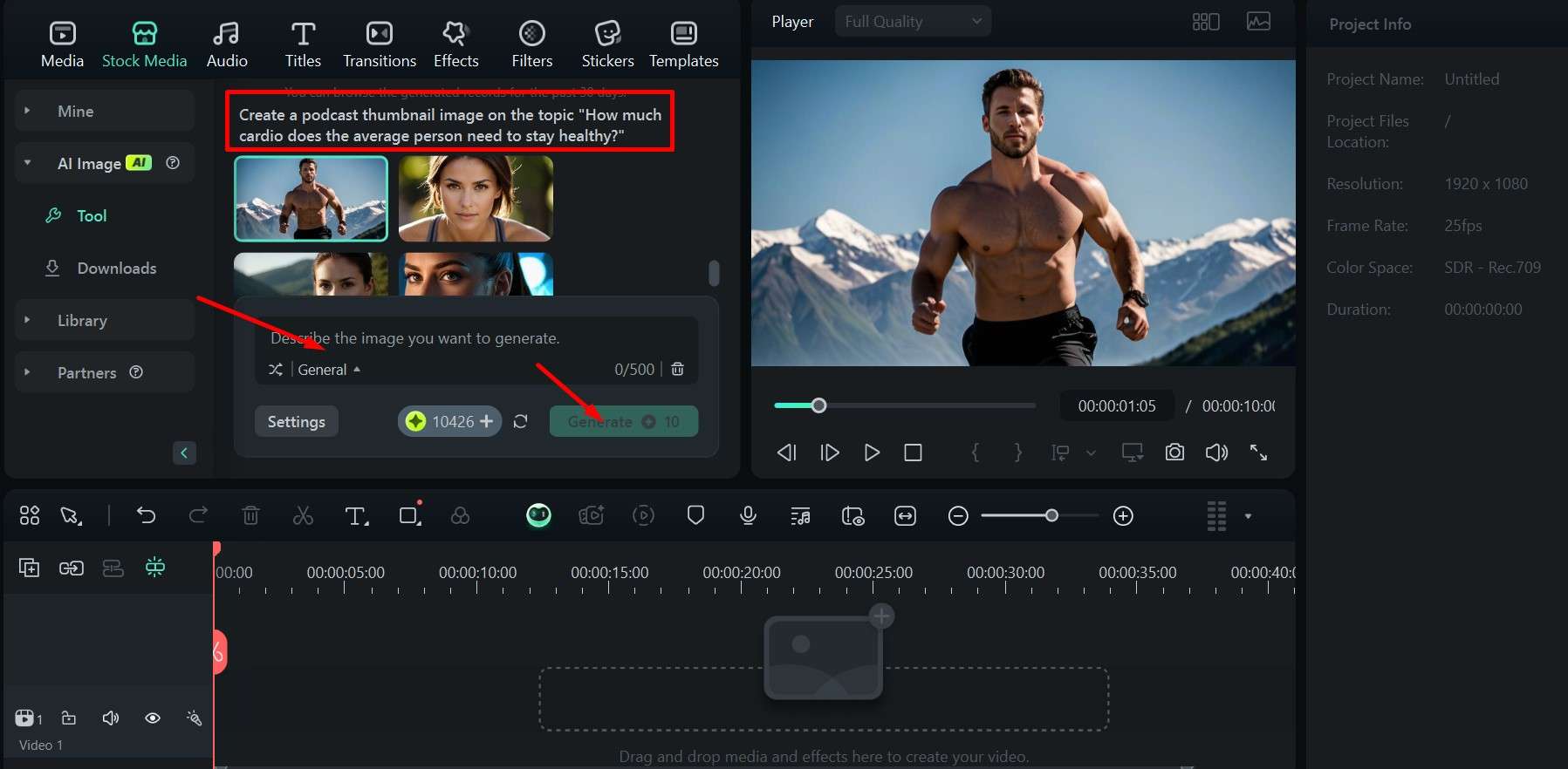 filmora ai image generation