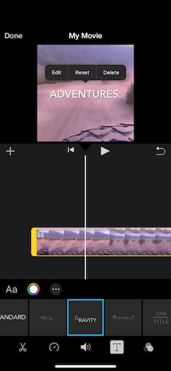 edit text imovie iphone