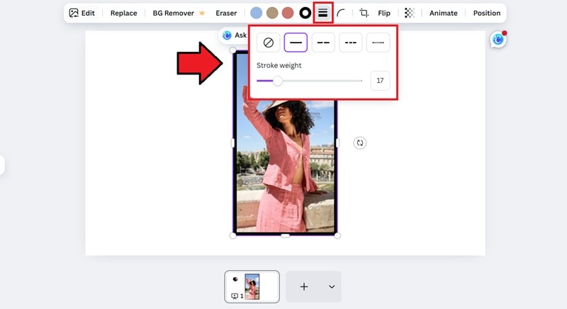 customize outline in canva