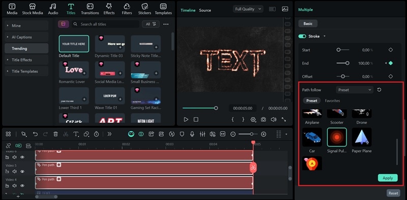bind object using path follow