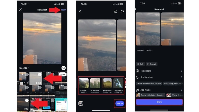 import videos and share instagram post