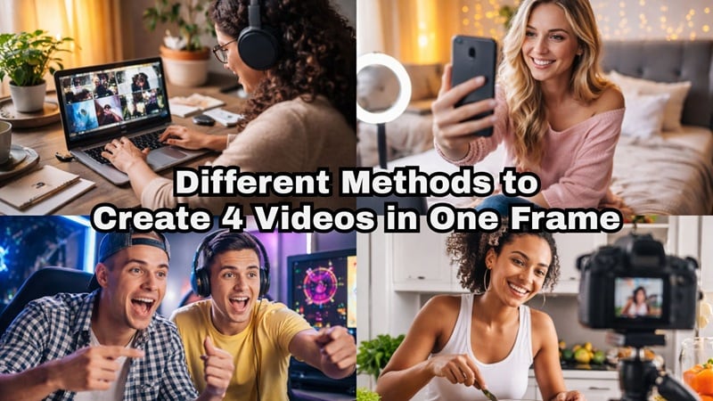 creating 4 videos on one screen