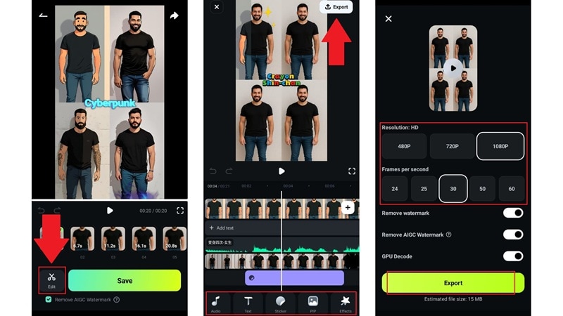 edit and save the video