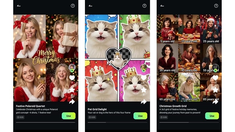 various ai templates in filmora mobile