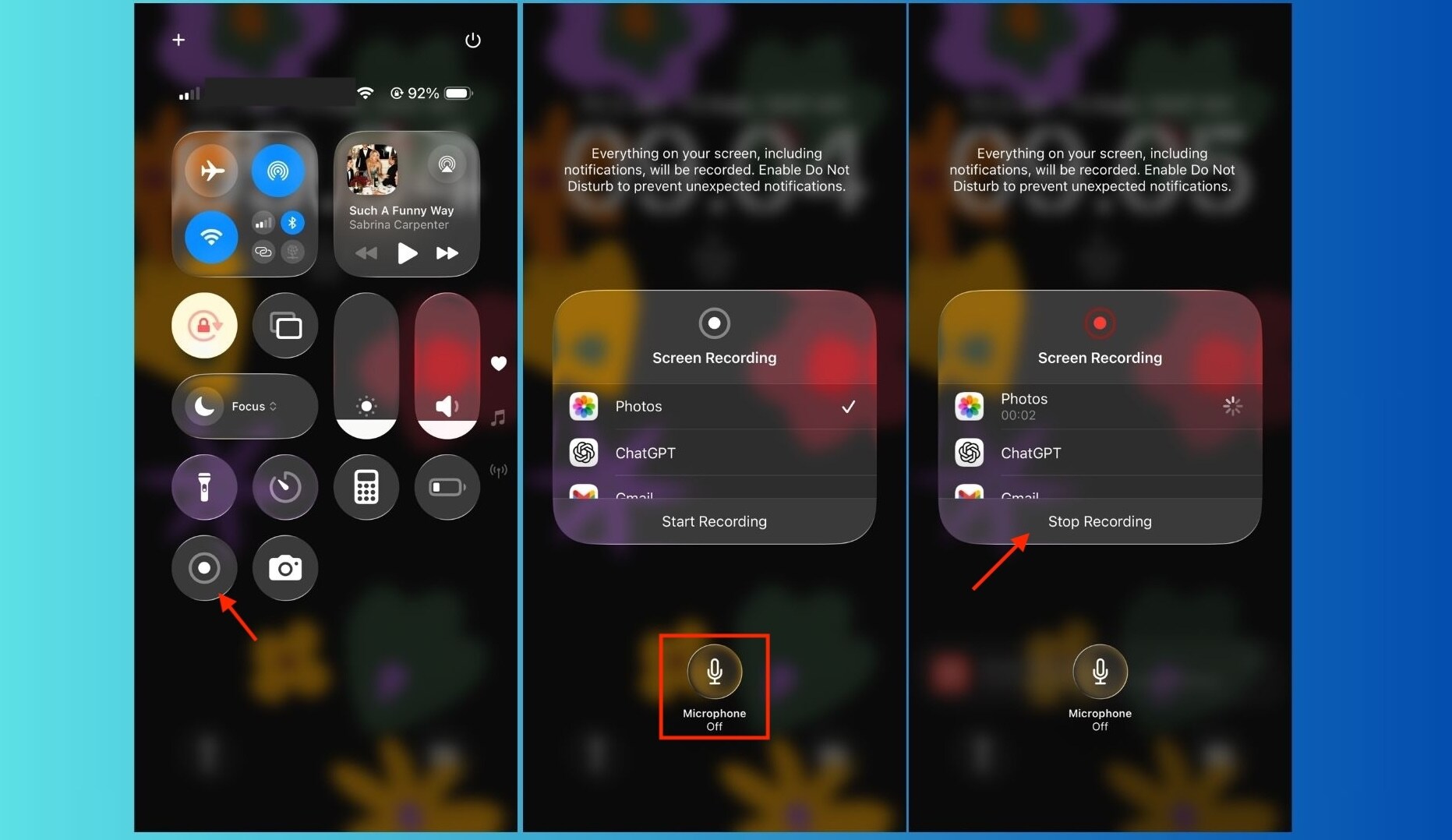 recording audio playing