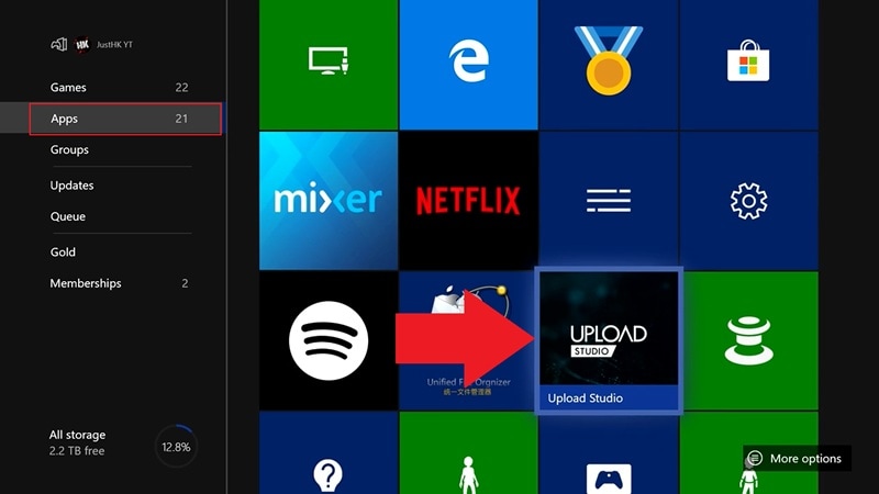 access the xbox upload studio app