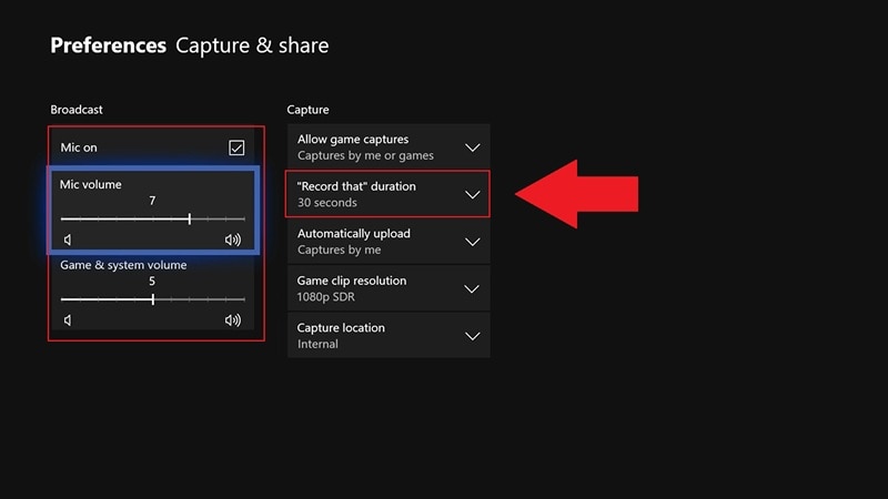 change the recording duration