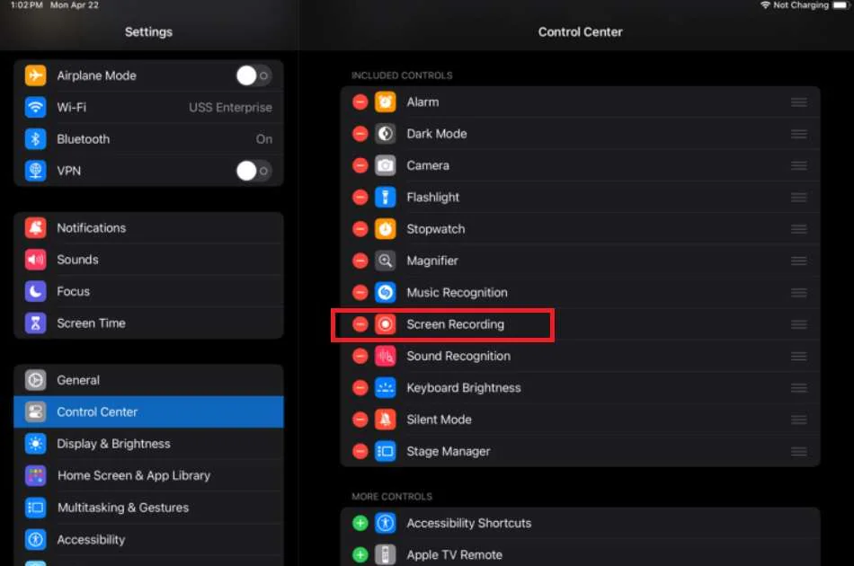 enabling screen recording on iphone 