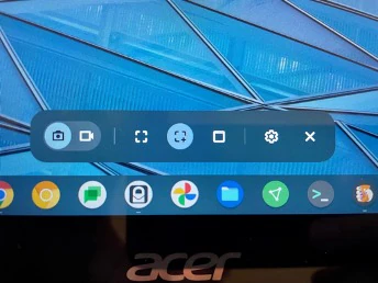 Menu de captura de tela do Chromebook