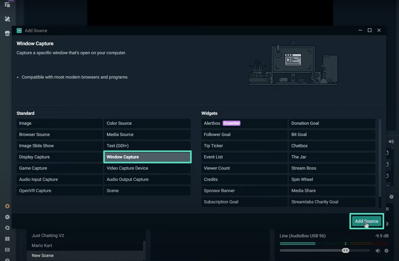 add source on obs
