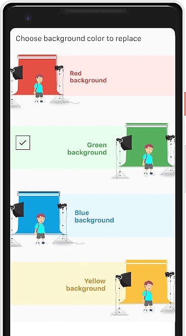 chromavid app record videos with virtual background color