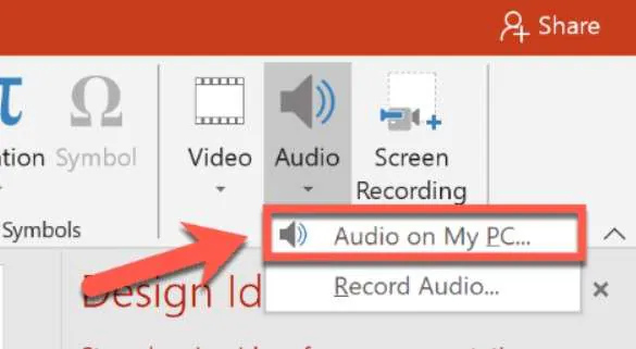 import audio from pc to powerpoint