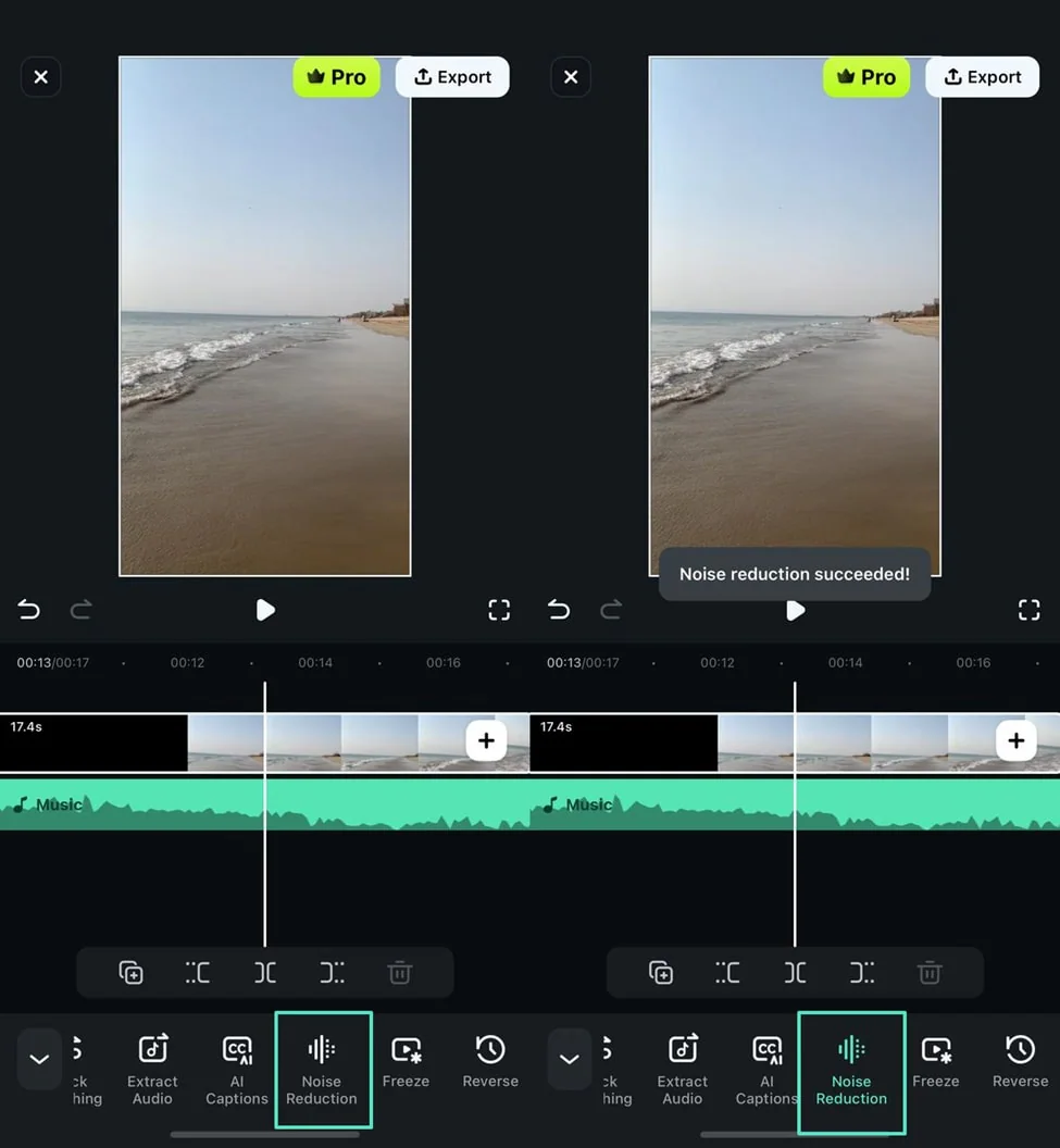 perform audio denoise filmora app