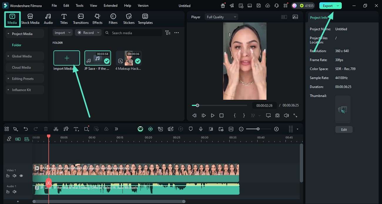 import audio from device and export
