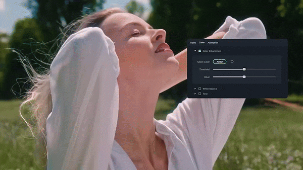 sharpen your clip with filmora