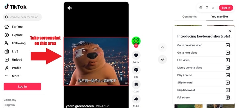 screenshot the video