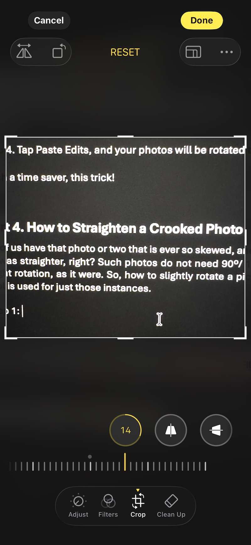 image straightened