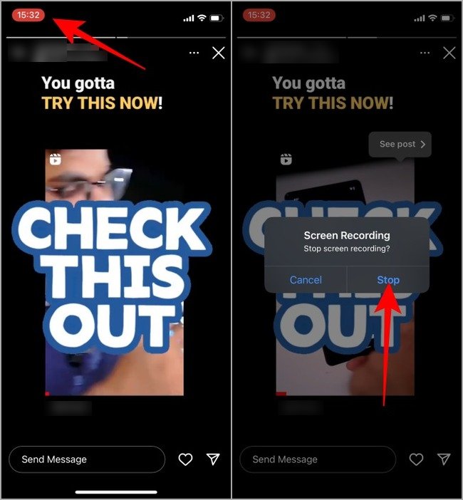 stop screen-recording an instagram story
