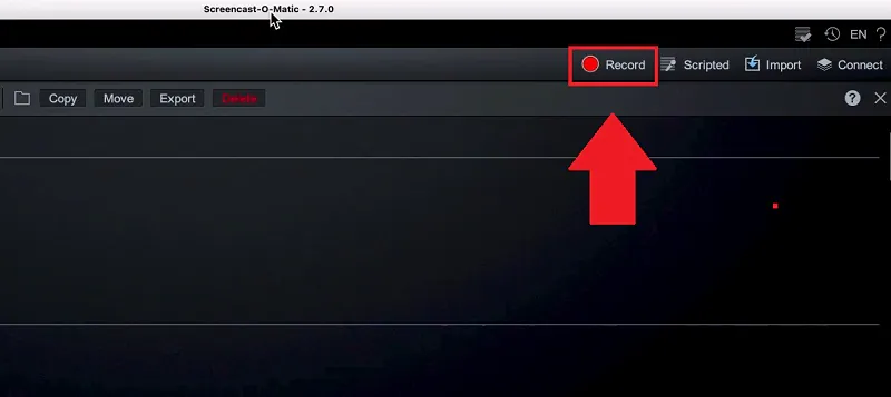 click record on screencast o matic