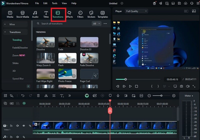 apply transitions