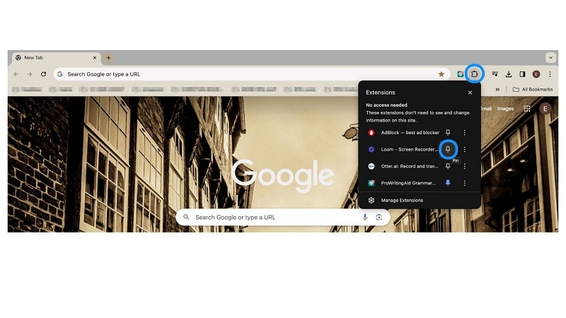 locating the extensions tool in chrome