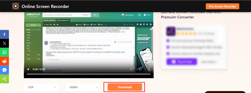 direec online screen download recording