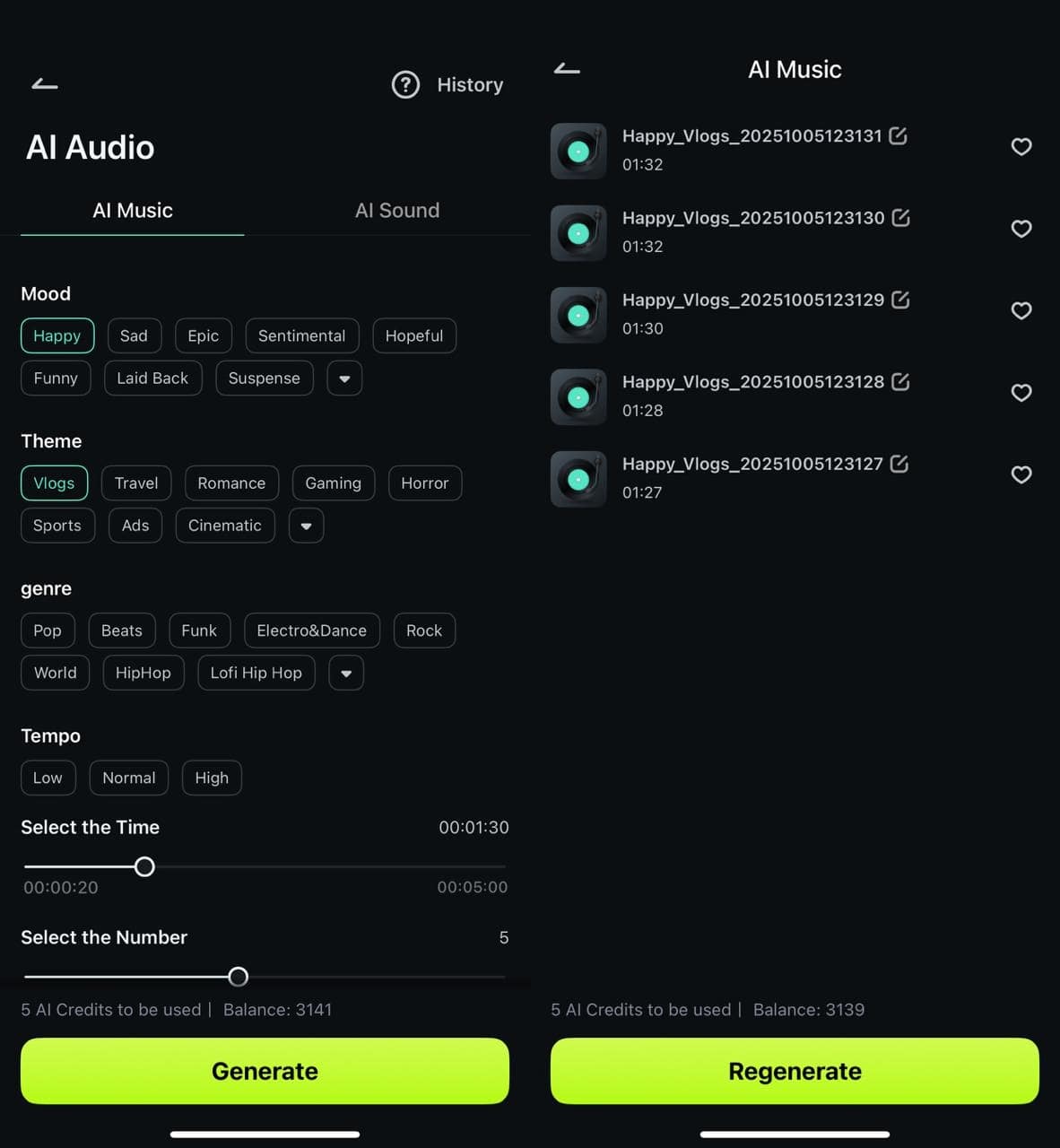 ai audio generation filmora app