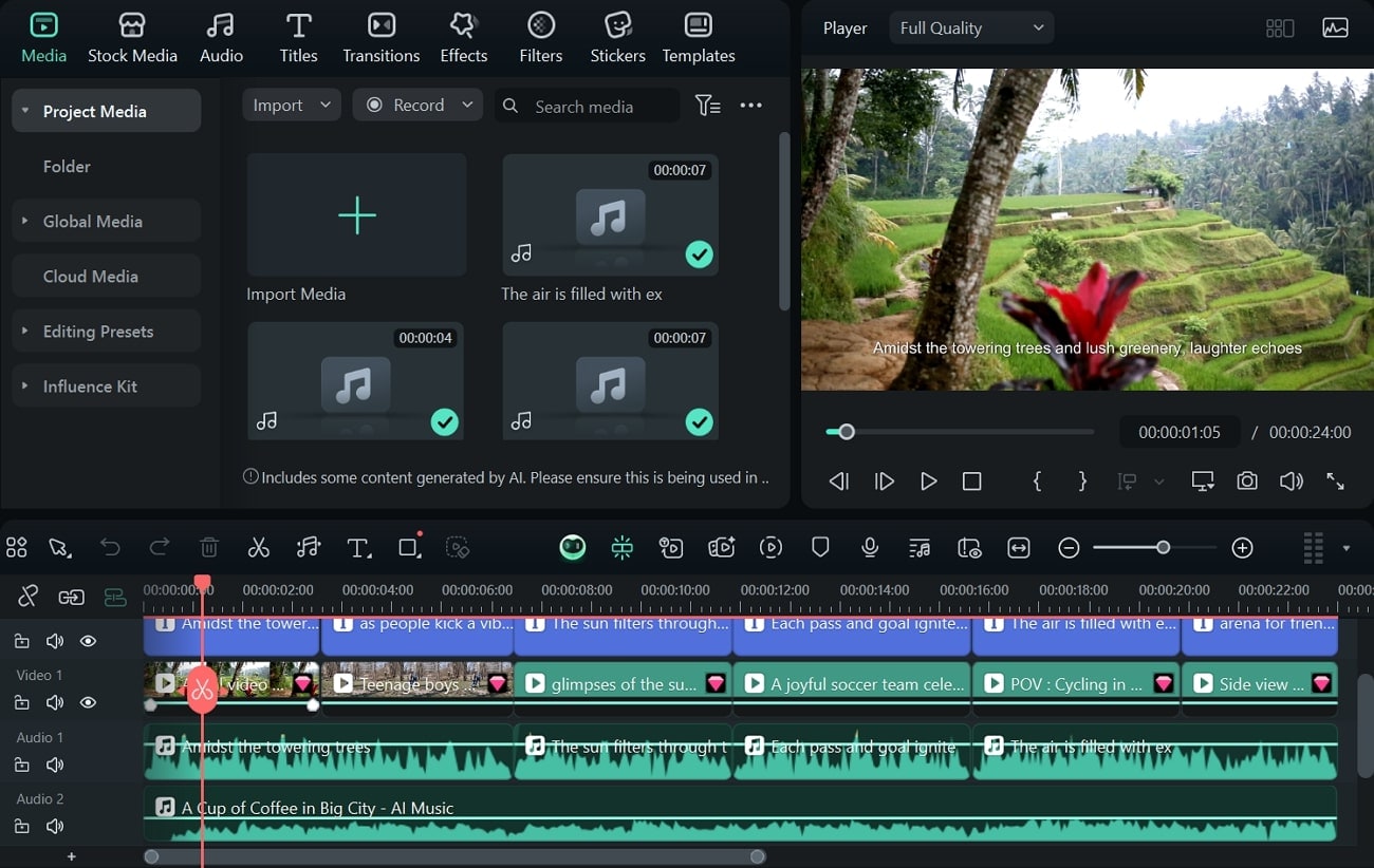 ai script to video filmora desktop