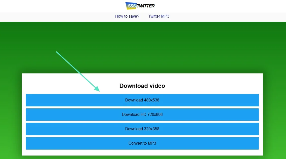 press download button on ssstwitter