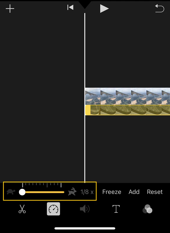 imovie playback speed option