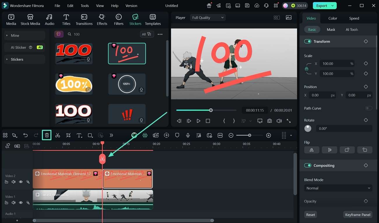trim the animation for avoiding looping