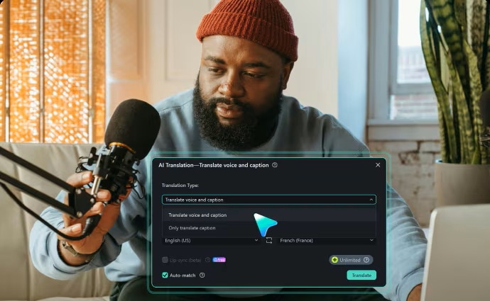 filmora ai translation features