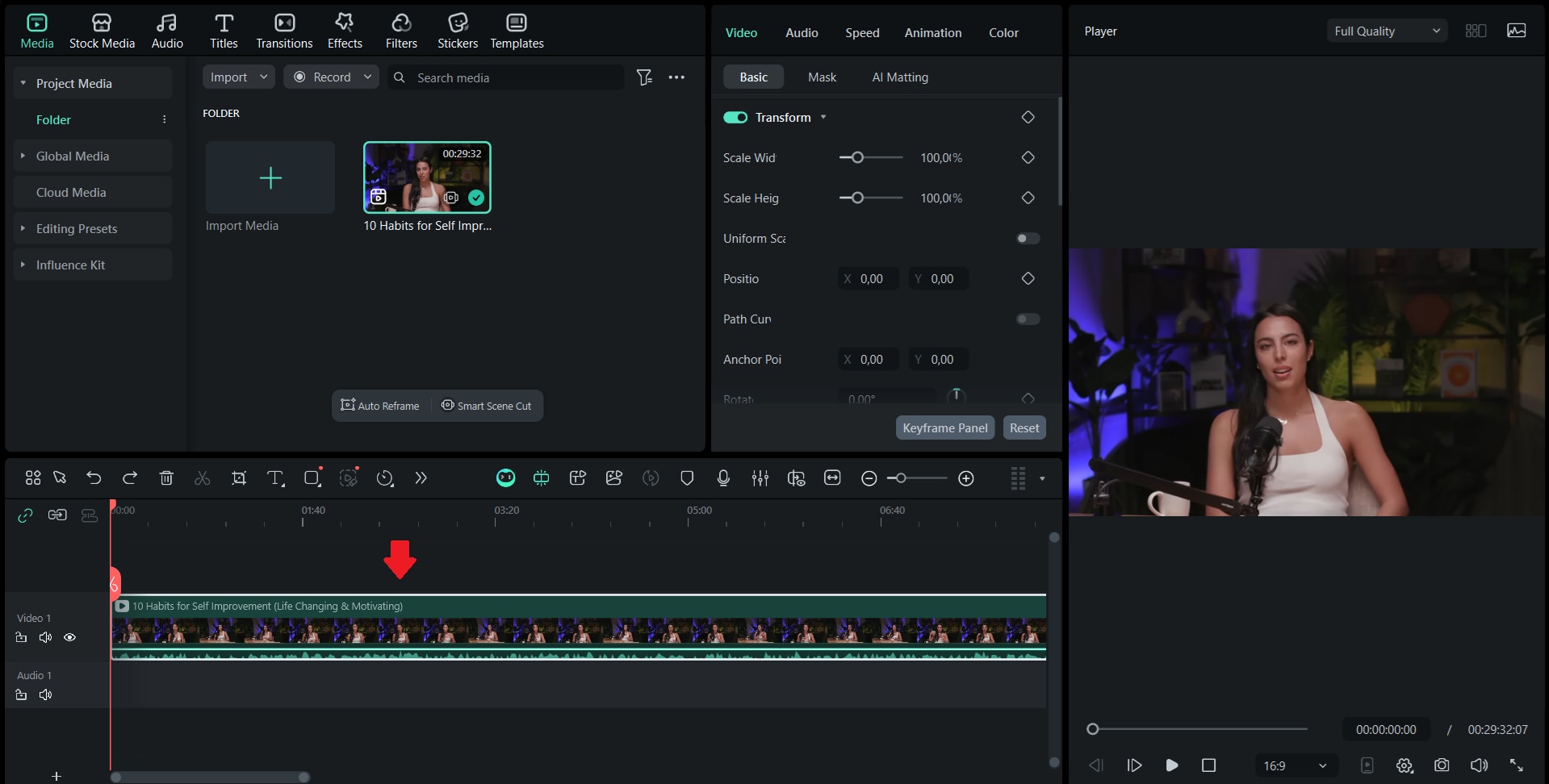 drag the audio to the timeline