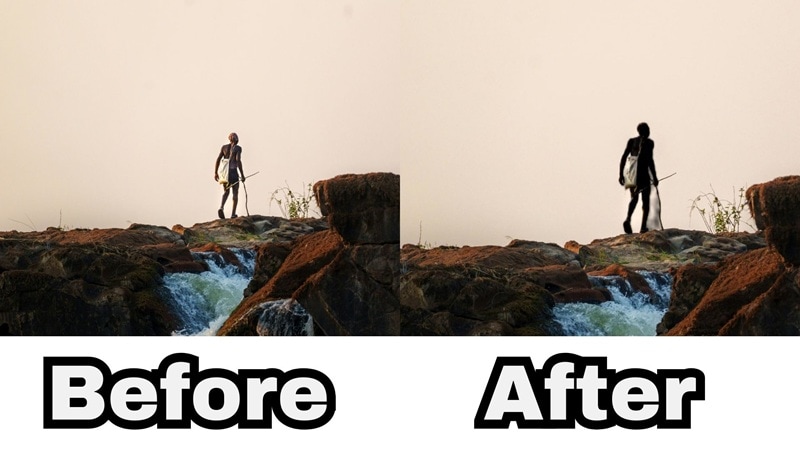 before and after silhouette effects